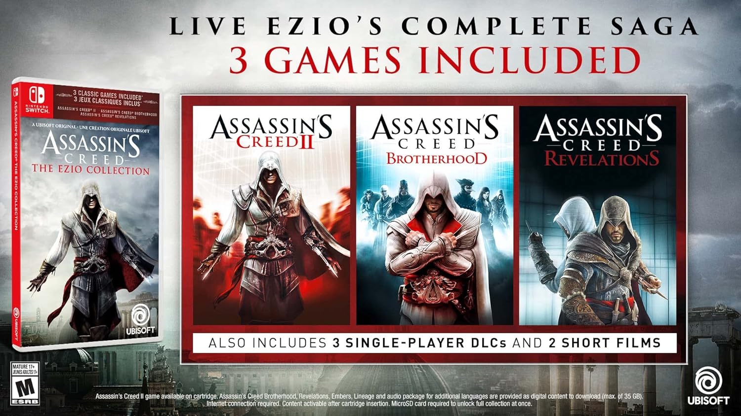 Скриншоты Assassin’s Creed Эцио Аудиторе Коллекция [Ezio Collection][US][Nintendo Switch, русская версия] интернет-магазин Омегагейм